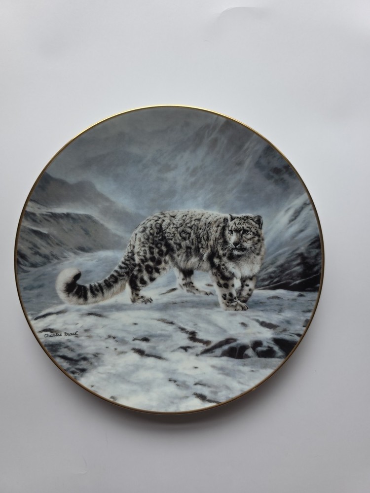 Charles Frace Collector Plate Fleeting Encounter Snow Leopard LE 1991 Art Signed