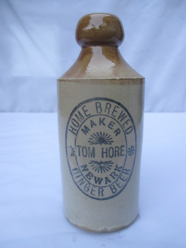 Antique Stoneware Ginger Beer Bottle by Tom Hore Newark c1890