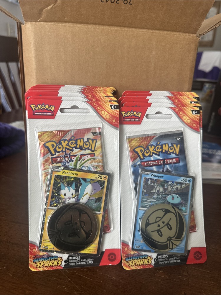 Pokémon Surging Sparks Single Blister Packs - Wooper And Pachirisu Combo