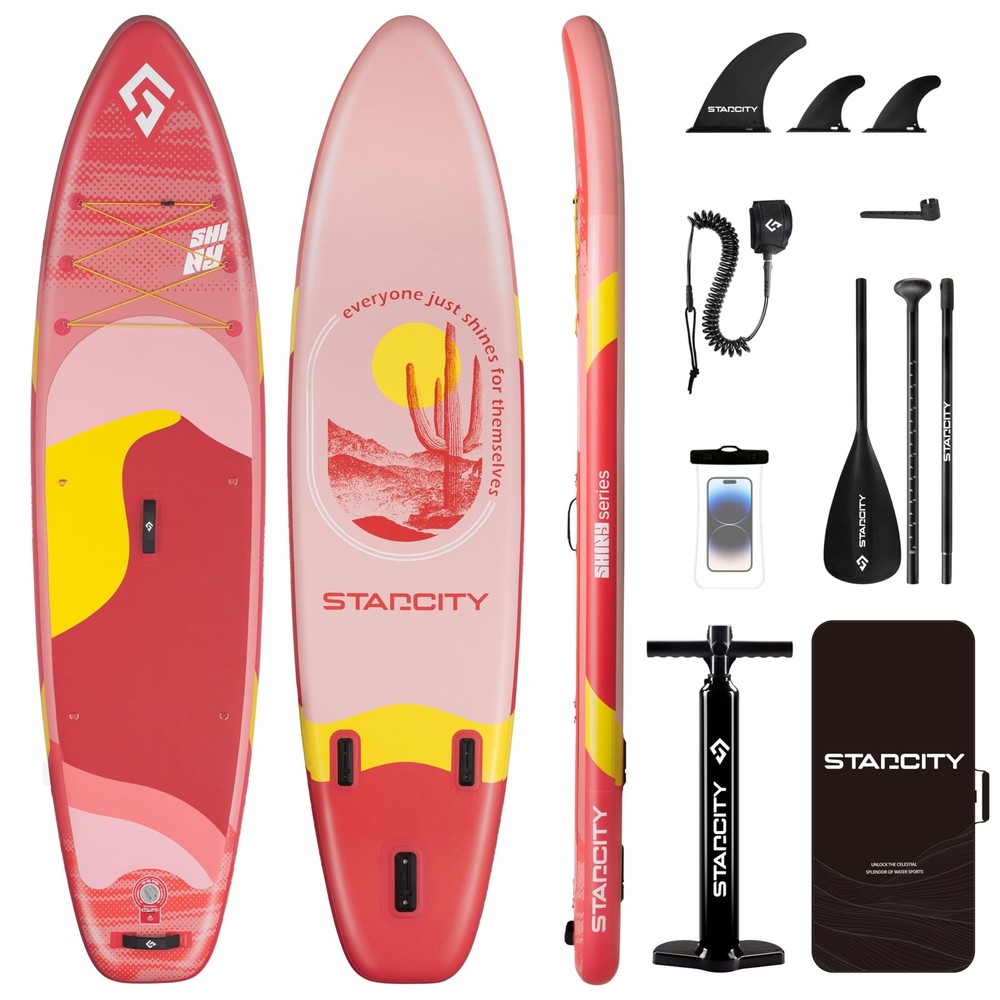 11ft x 34in x 6in Inflatable Stand Up Paddle Board with Wide Deck