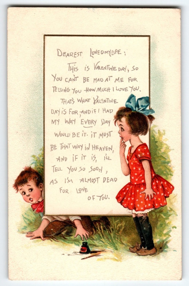 Frances Brundage Valentine Postcard 1910's Germany Love Letter 1406 Gabriel
