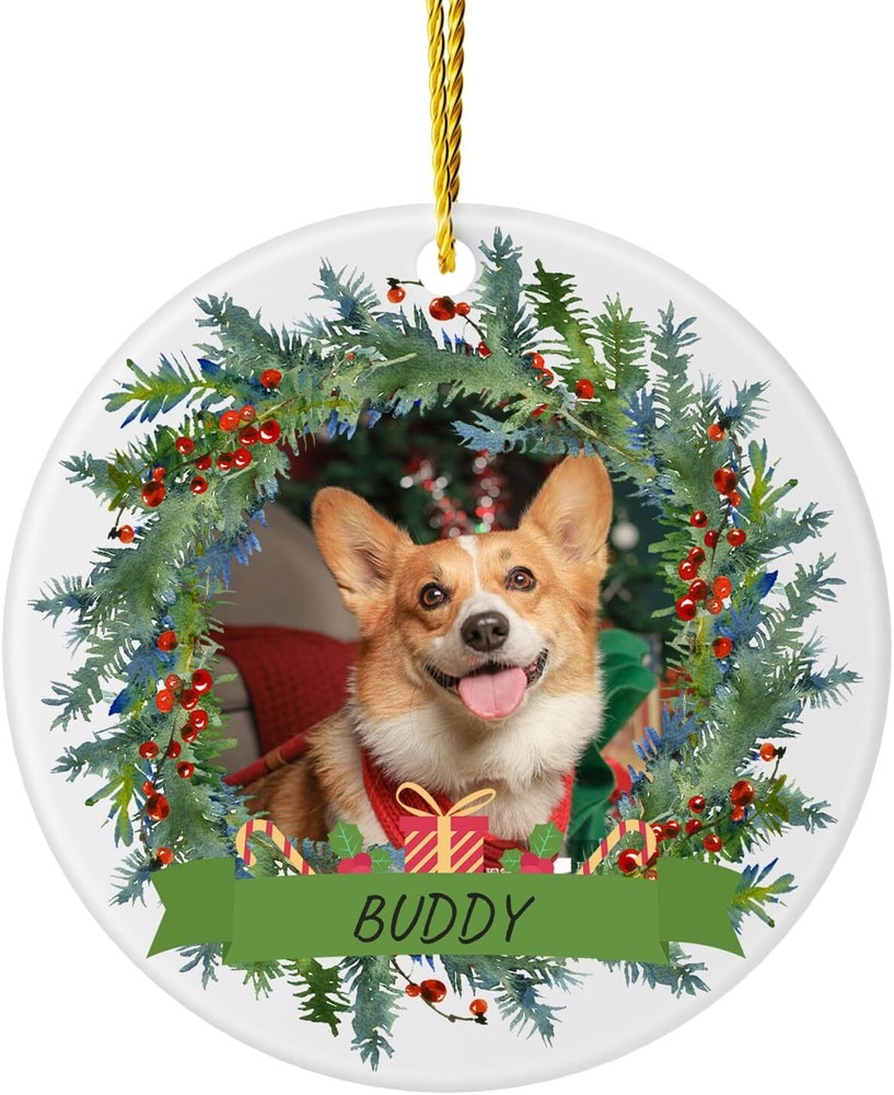 Custom 2024 Dog Christmas Ornament with Photo - Personalized Pet Gift-image