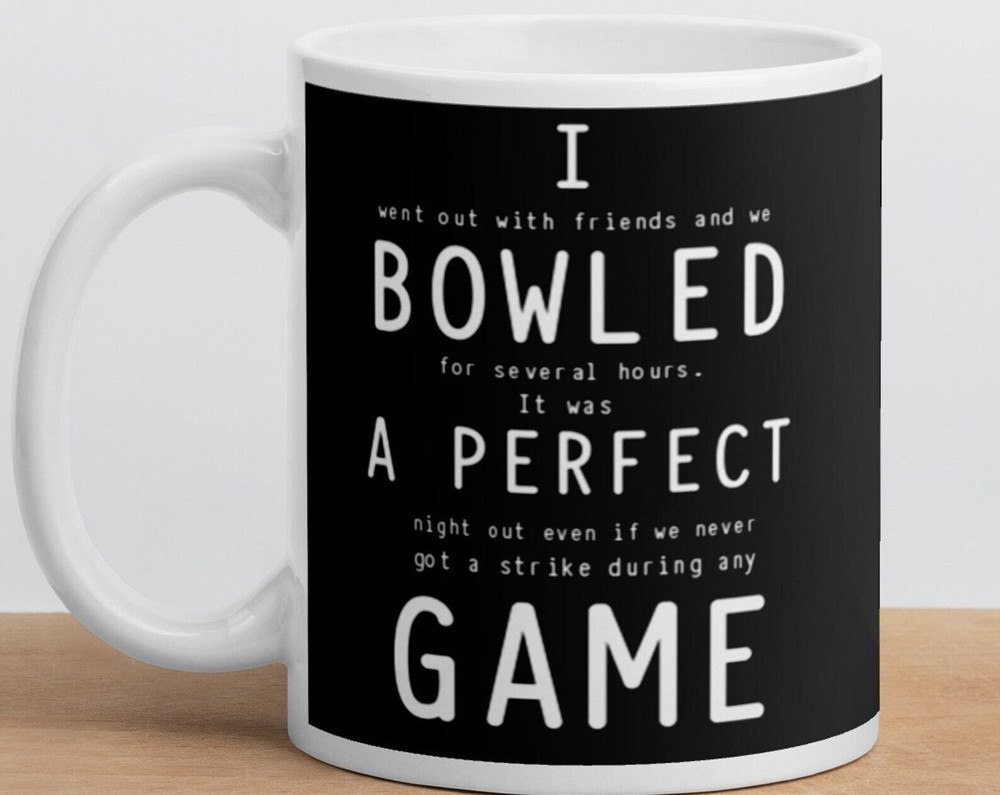 Funny Bowling Perfect Game White Glossy Coffee Tea Mug