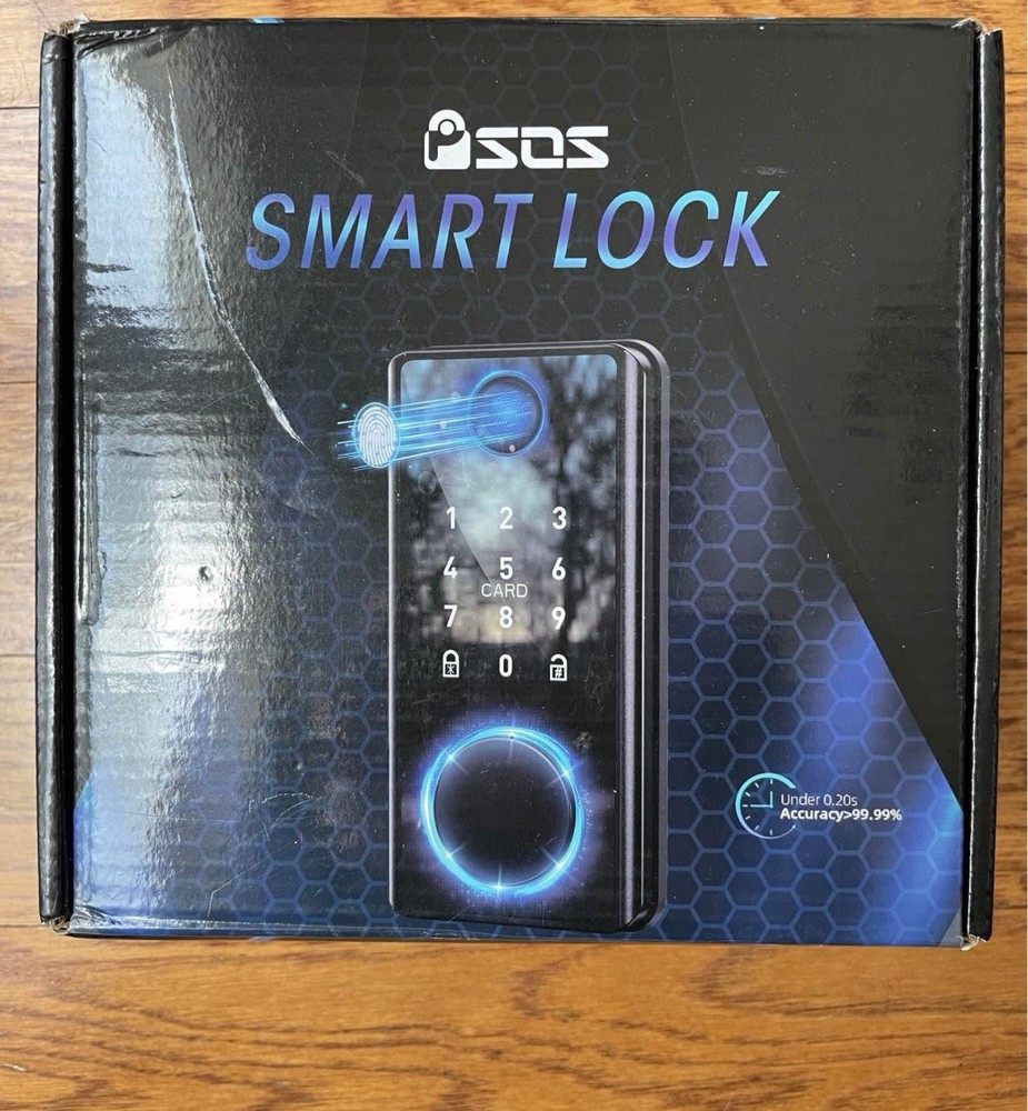Psos, Smart Lock, Keyless, Fingerprint, Key Cards, Coded, App Access: Open Box