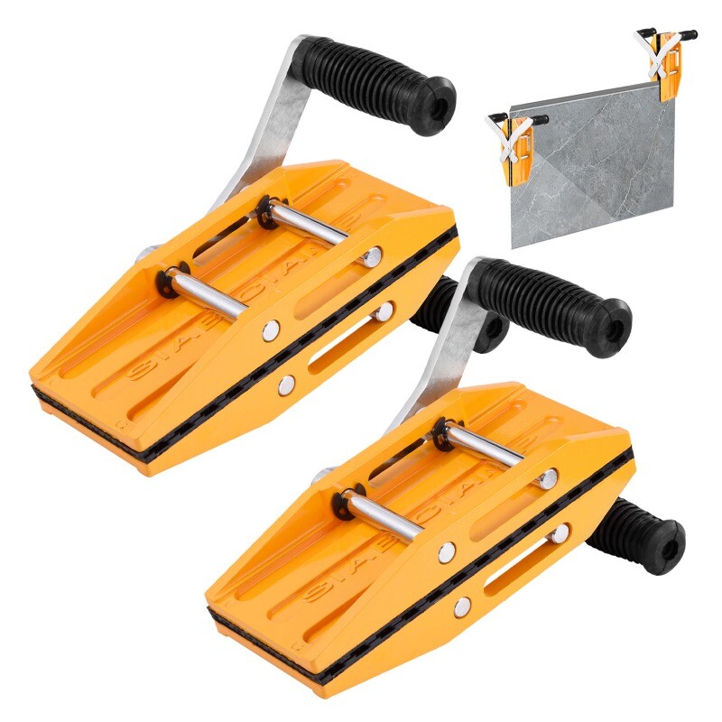 2Pcs Double Handed Stone Slab Clamp Granite Marble Glass Portable Slab Lifter