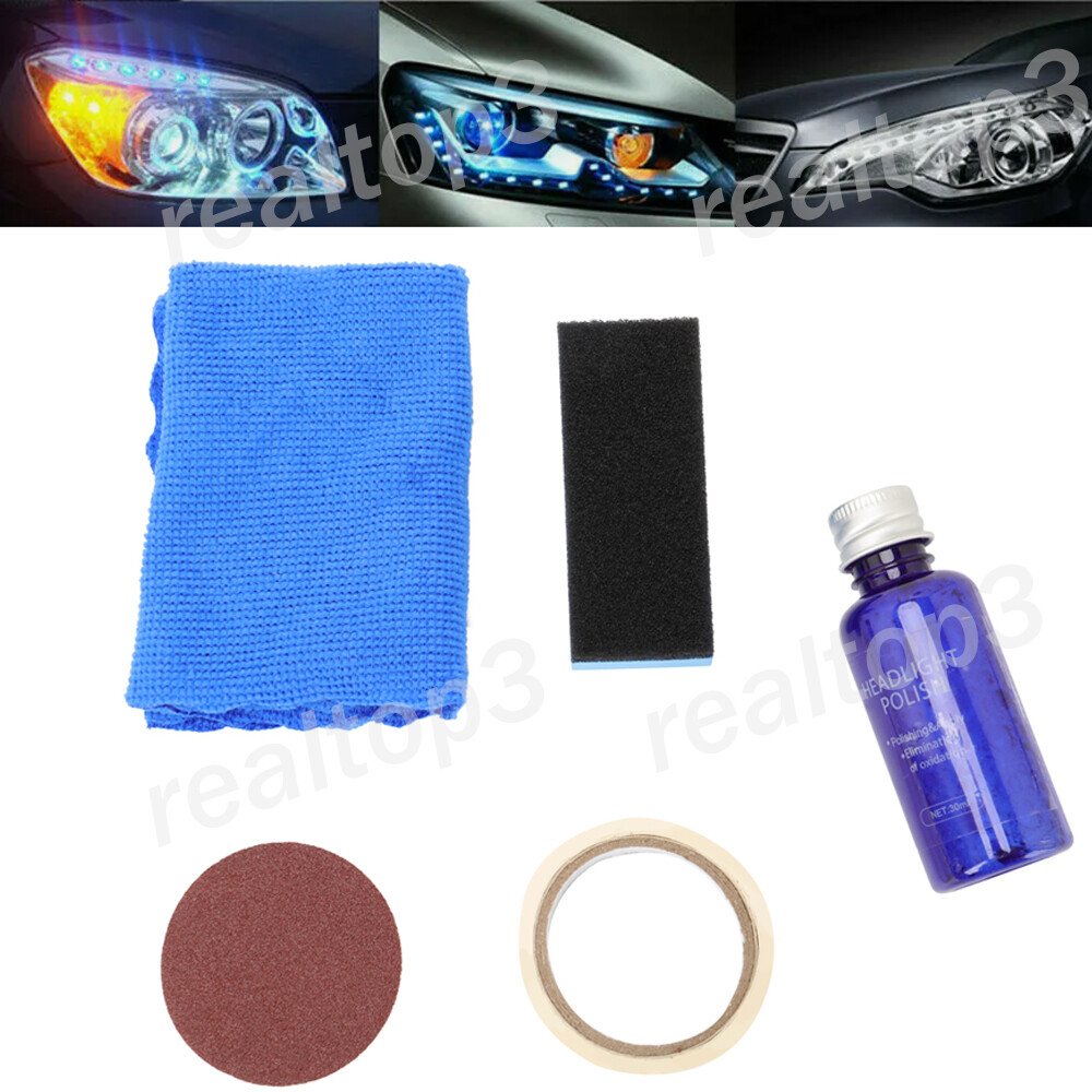 Pro Car Headlight Lens Restoration Repair Kit to Polish Cleaner Cleaning Sponge