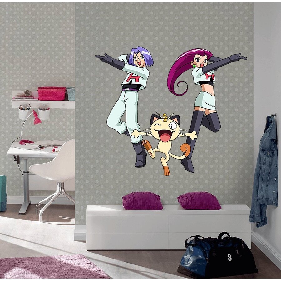 Anime Kids and Cat Wall Decal, Anime Kids and Cat Wall