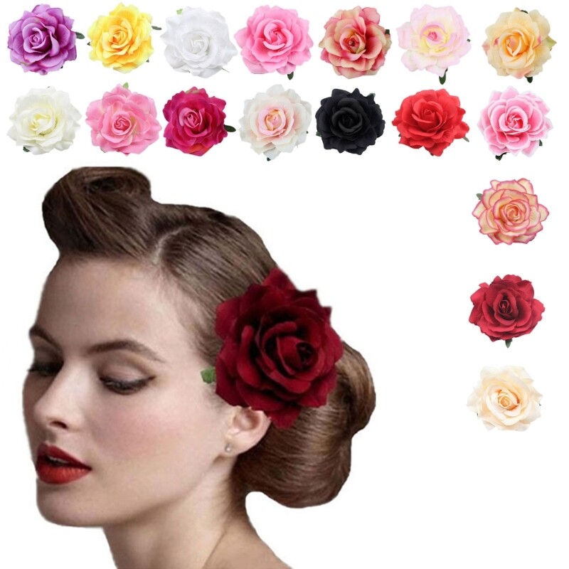 Rose Flower Hair Clip Flower Hair Accessories Brooches Wedding Hair Clip