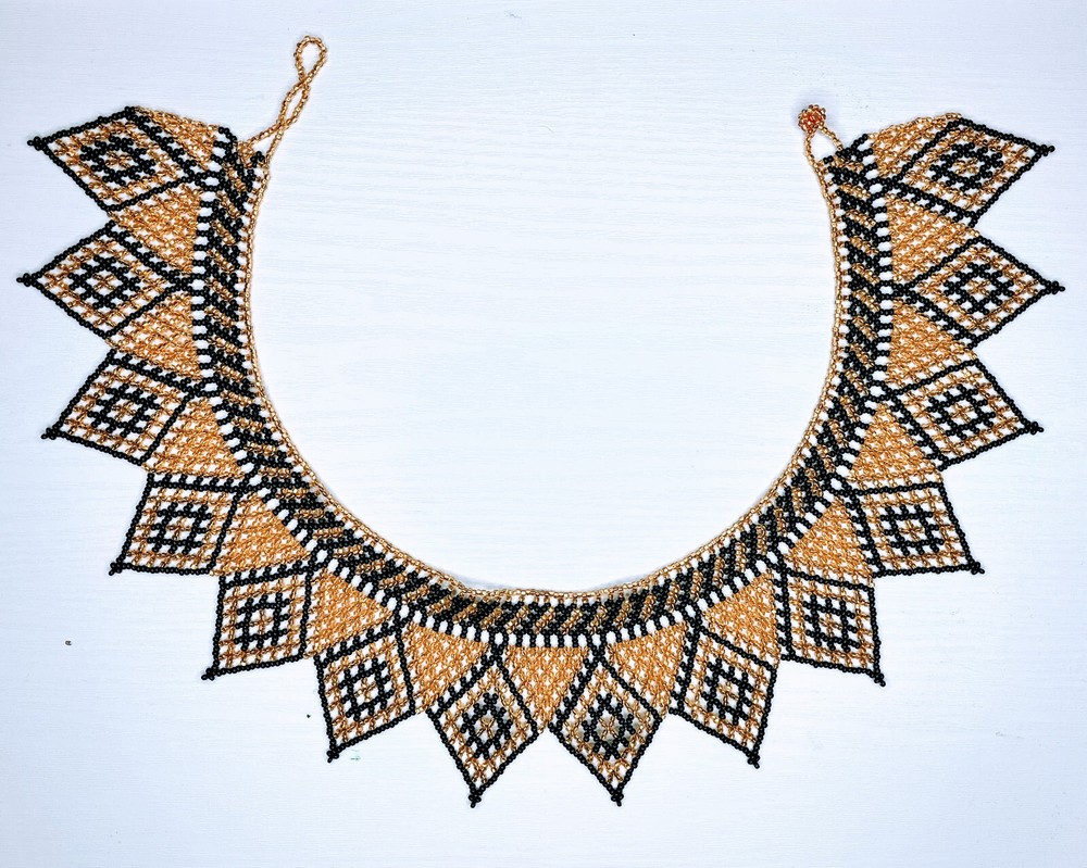 Handmade Mexican Aztec Beaded Choker Necklace