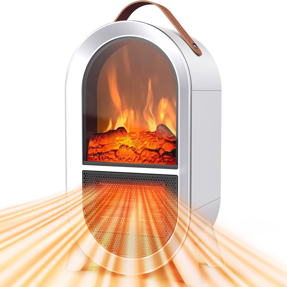 Riseon Small Space Heater for Indoor Use, 1500W/750W Portable Electric Firepl...