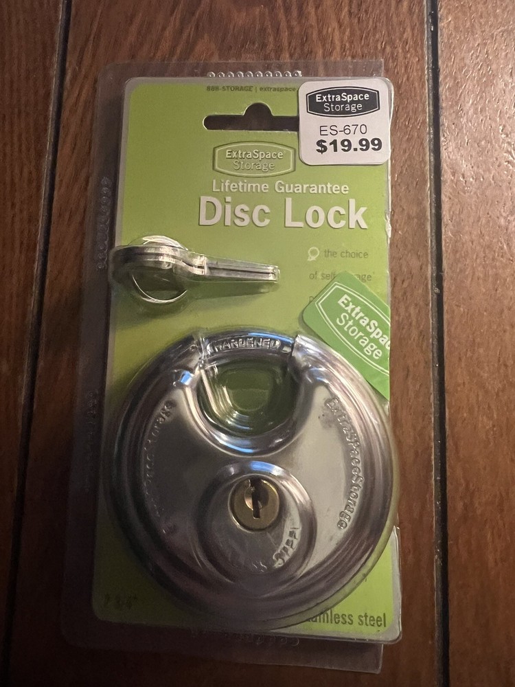 New! Extra Storage Disc Lifetime Guarantee Lock M/N ES-670 With keys Ultimate