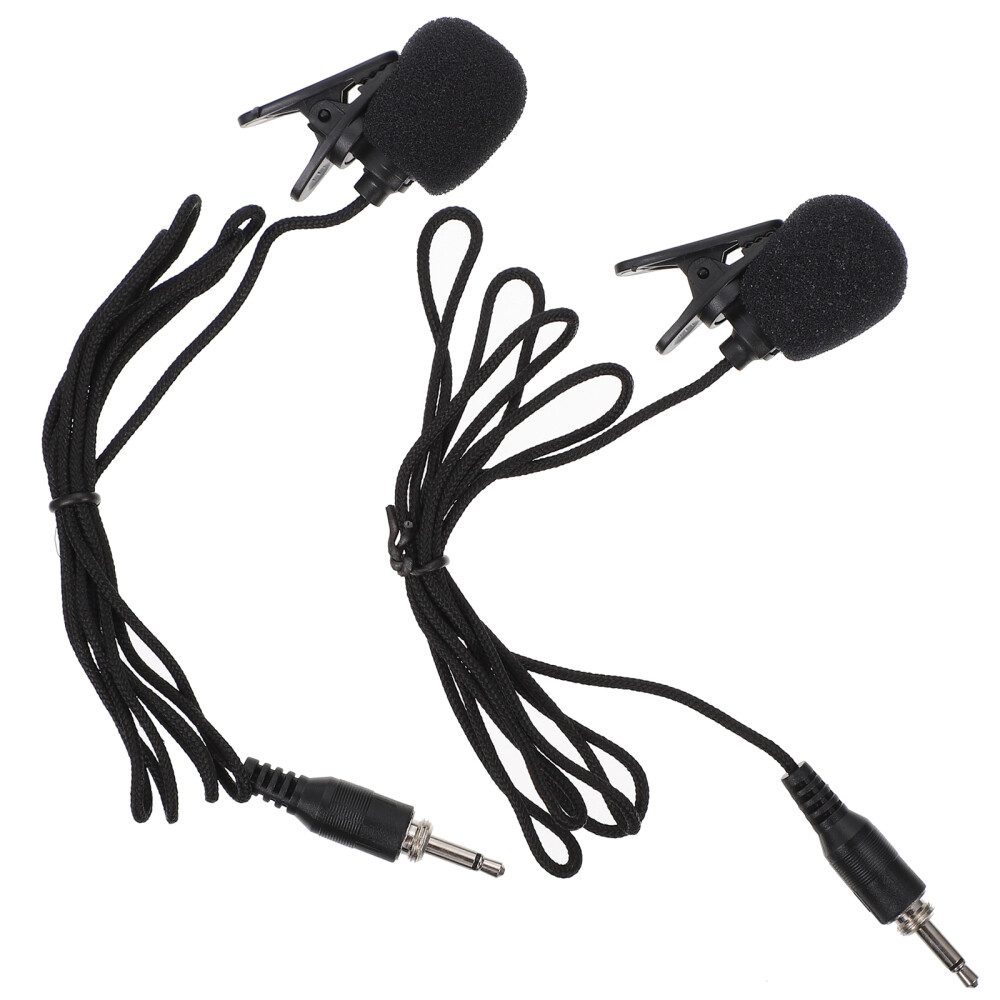 2 Pcs Voice Amplifier Phone Recording Mic Lavalier Microphone High Sensitivity