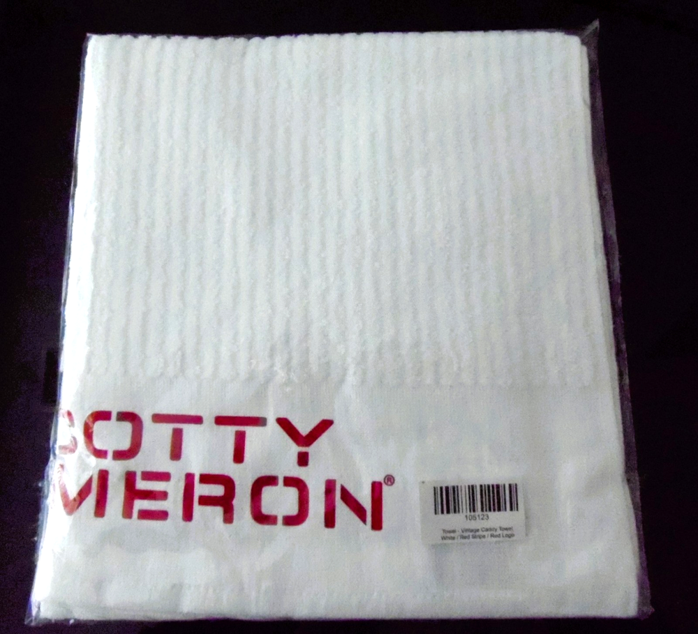 Scotty Cameron 2024 Vintage Caddie Towel White with Red Stripes NIB SHIPS IN BOX