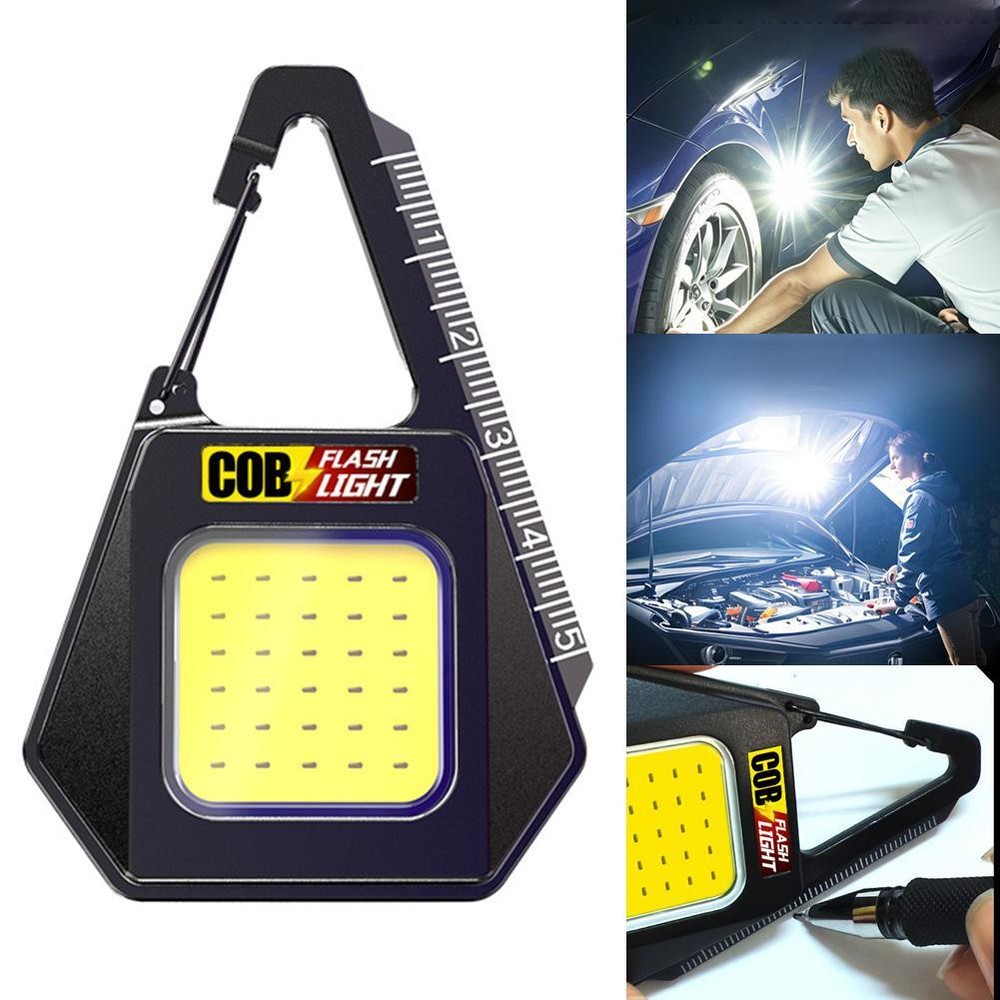 Compact COB LED Keychain Flashlight Work Light Portable Torch U1S1