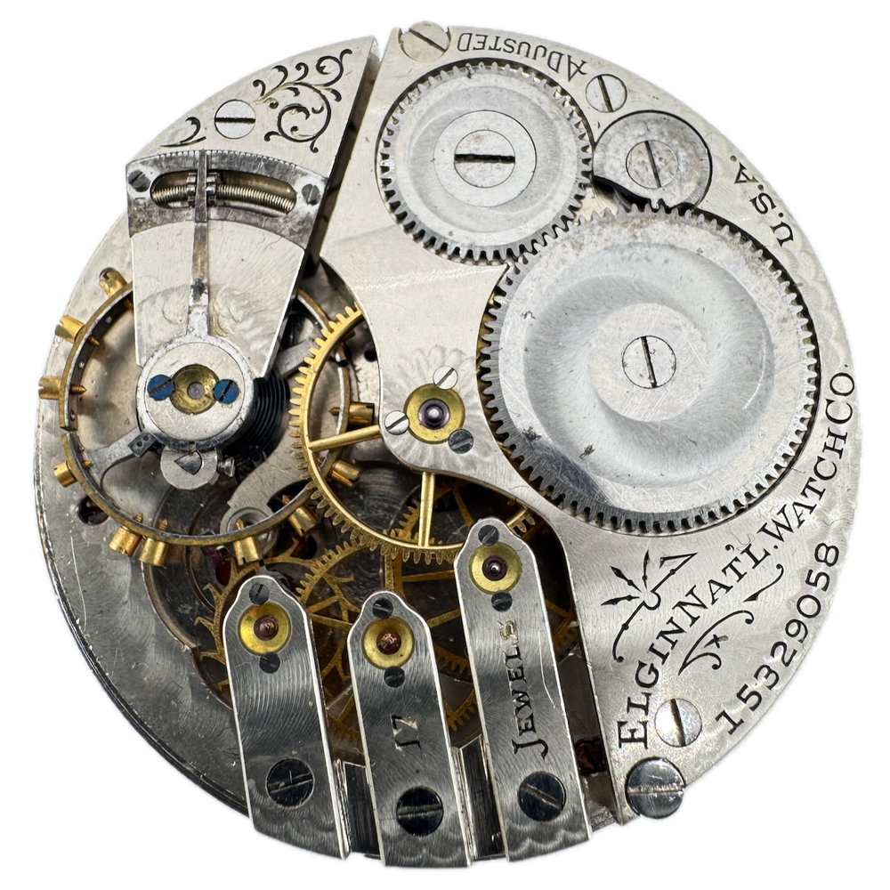 Antique 1911 Elgin 17 Jewel 16 Size Mechanical Pocket Watch Movement 382 USA