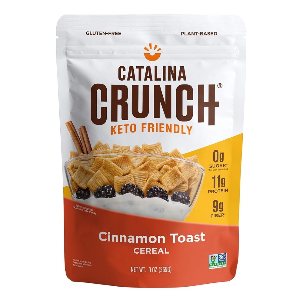 Catalina Crunch Cinnamon Toast Keto Cereal 9oz Bag Low Carb, Sugar/Gluten Free