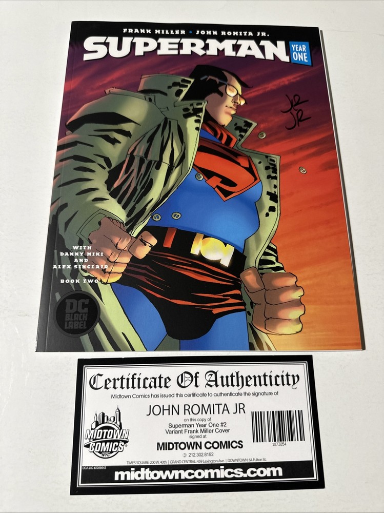 DC SIGNED W/COA Black Label SUPERMAN Year One #2 Frank Miller Variant NM 2019