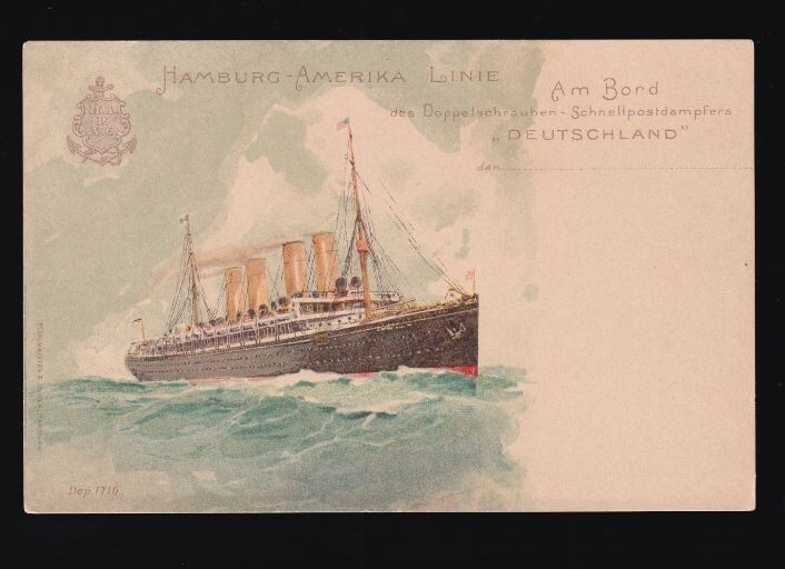 [84919] OLD POSTCARD HAMBURG-AMERIKA LINIE D. S. 