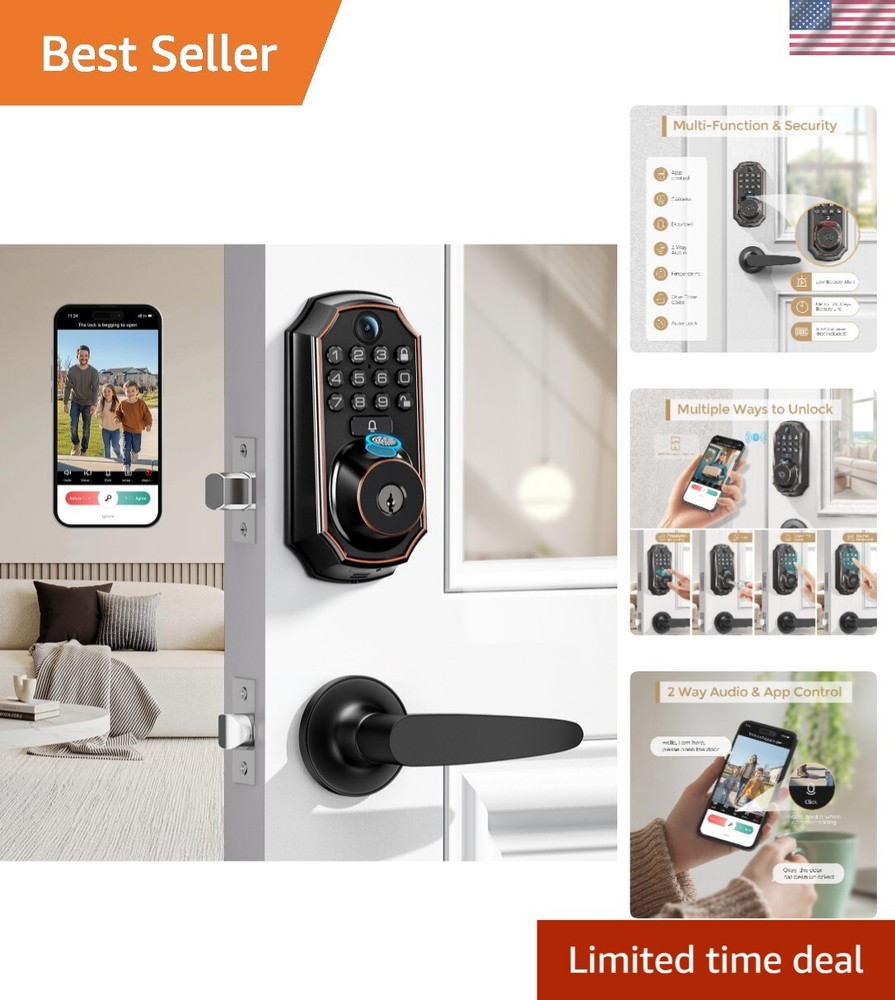 Biometric Smart Lock with App Control Auto-Lock Secure Sleek Design-image