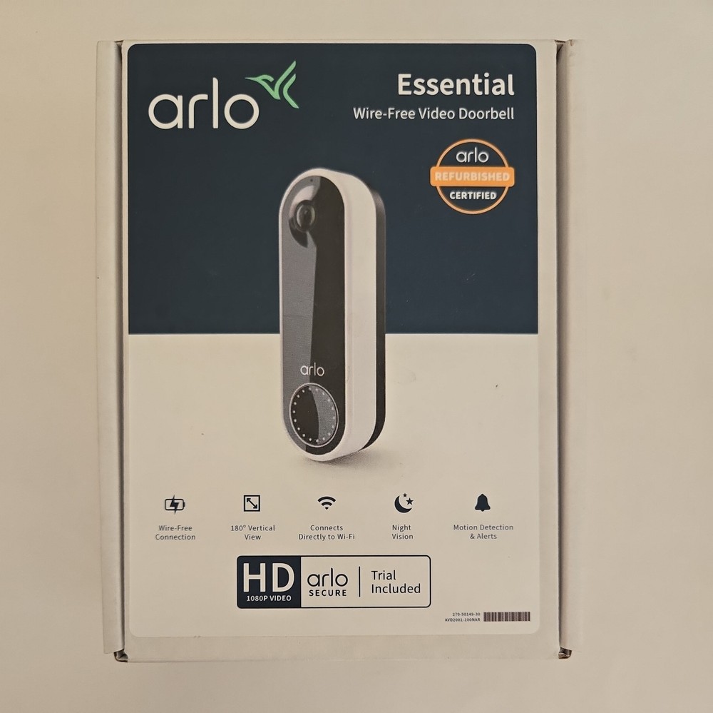 Arlo Essential Wireless Video Doorbell with HD Security