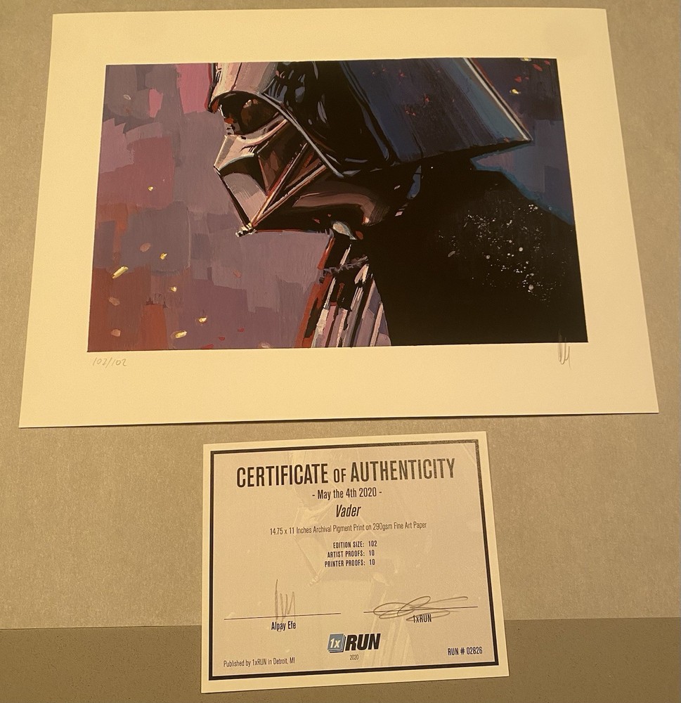 Vader X Alpay Efe Art Print Signed Numbered Limited Edition X/102 COA Star Wars-image