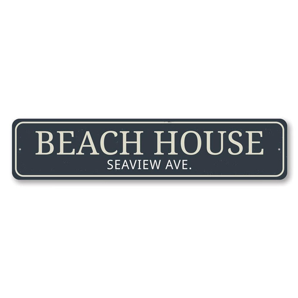 Personalized Beach House Street Name Sign Beach Decor Metal Decor Sign