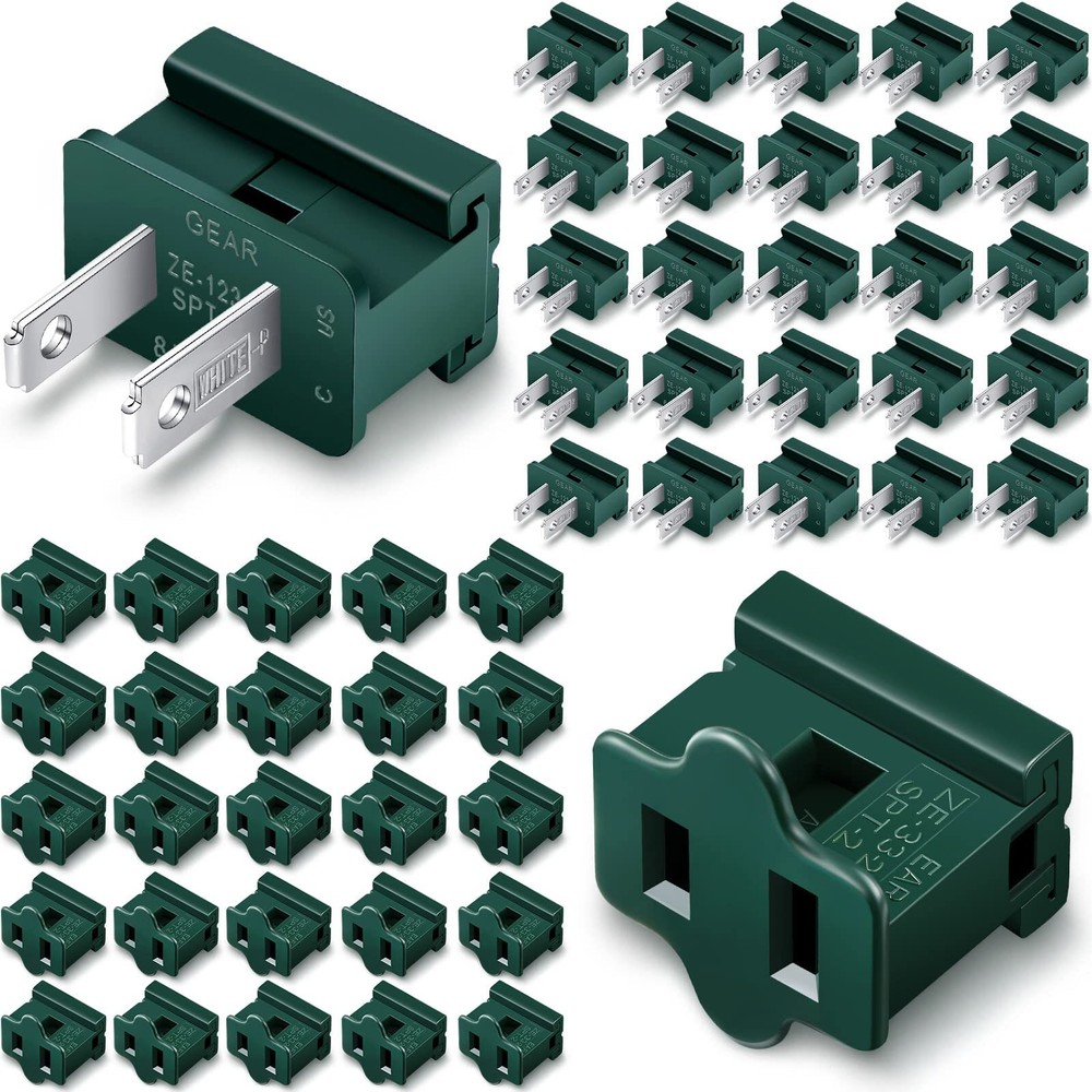 50 Pieces Christmas Female and Male Slip Plug Electrical Vampire Plug Lightin...