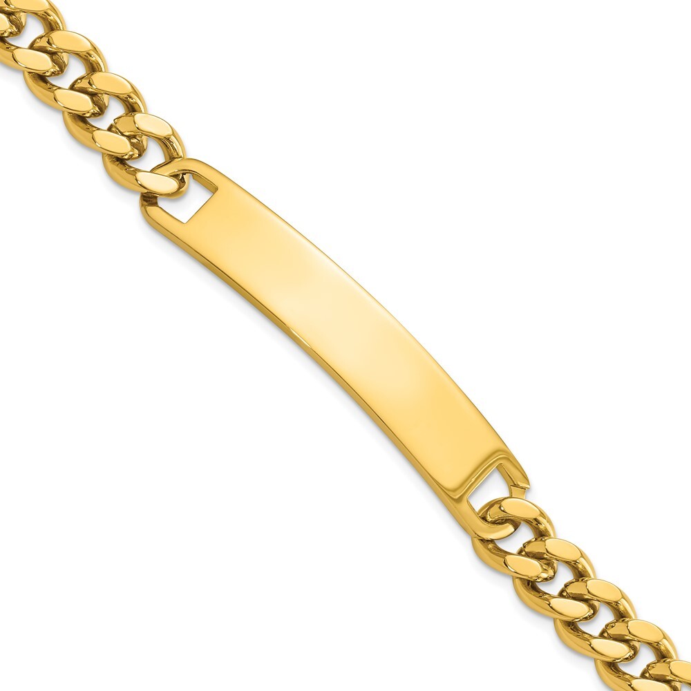 Stainless Steel Yellow PVD Plated Engravable ID Bracelet 8.25