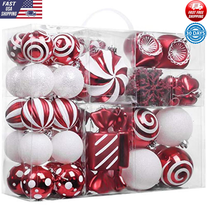 108ct Shatterproof Candy Cane Christmas Ornaments for Festive Tree Decor