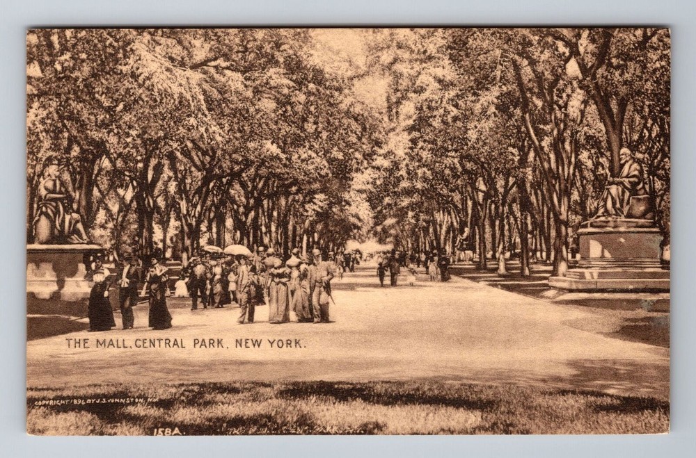 New York City NY, The Mall At Central Park, Souvenir Vintage Postcard