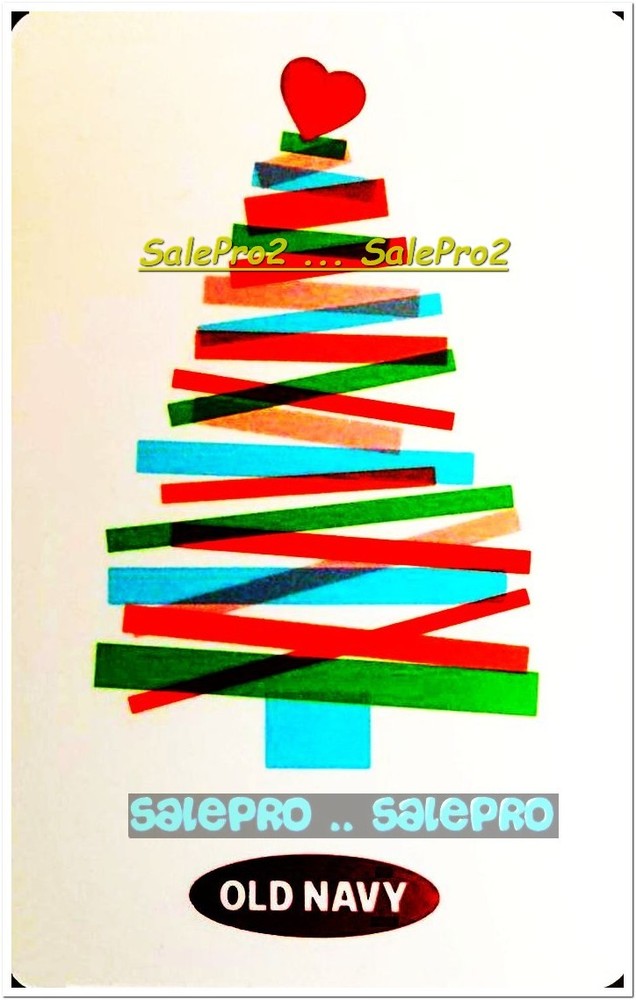 OLD NAVY XMAS CHRISTMAS TREE WITH RED MAGI LOVE TOPPER COLLECTIBLE GIFT CARD