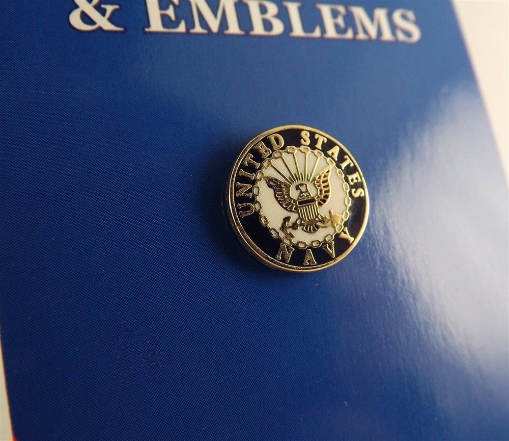 BRAND NEW Lapel Pin United States Navy White & Blue Enamel 1/2