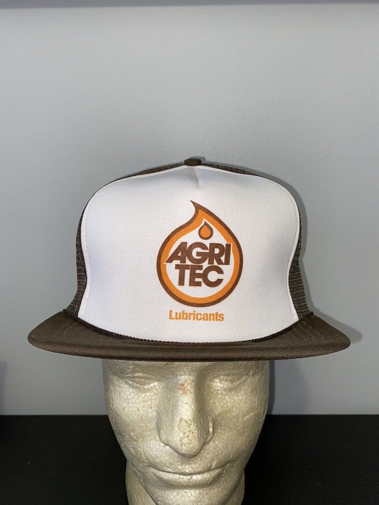 Vintage Agri Tec Lubricants Mesh Snapback Trucker Hat Baseball Cap Lid