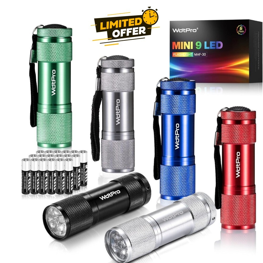 LED Mini Flashlights, Super Bright Flashlight with Lanyard, Assorted Colors –...