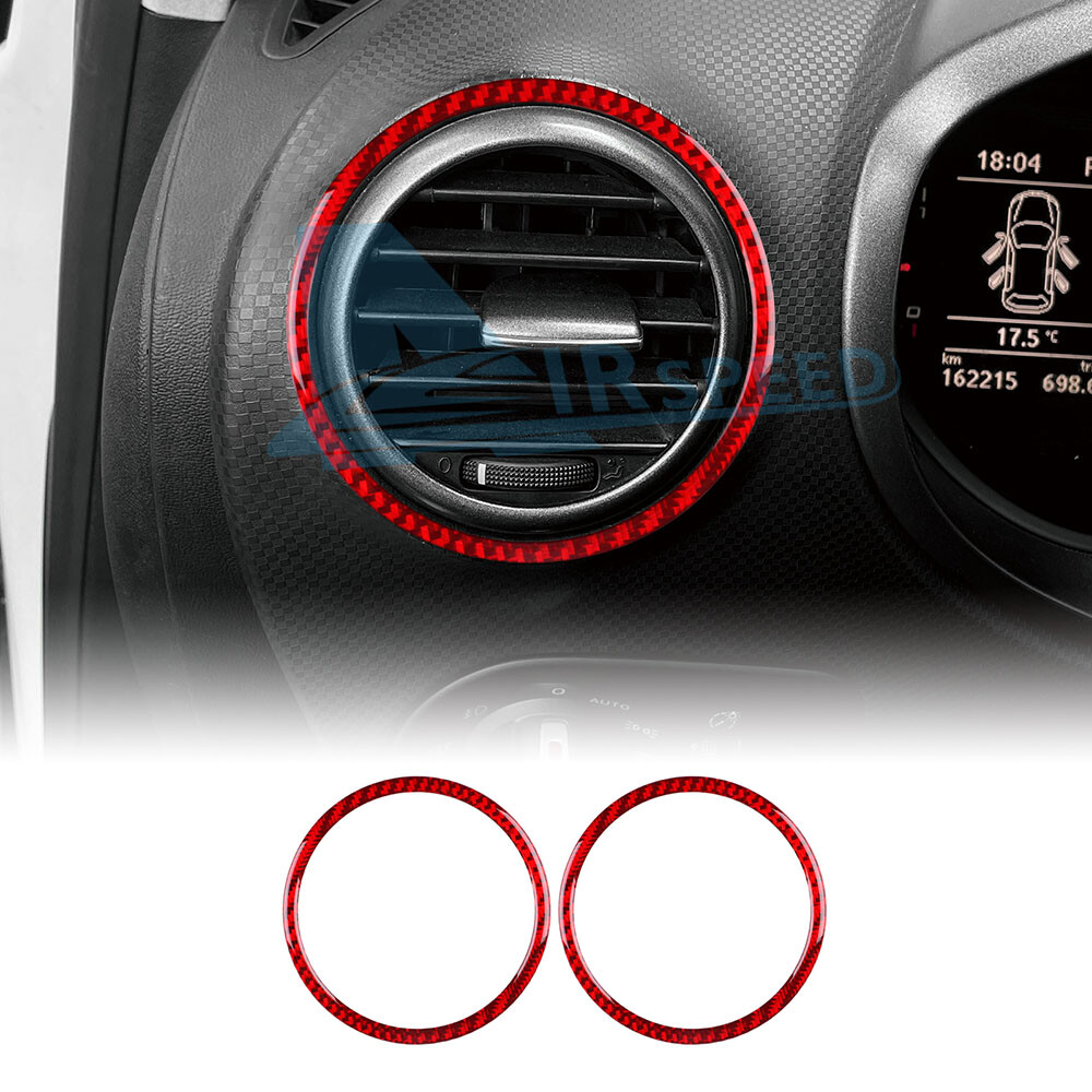 For Seat Leon 2005-12 Carbon Fiber Center Console Side Air Vent Trim Sticker Red