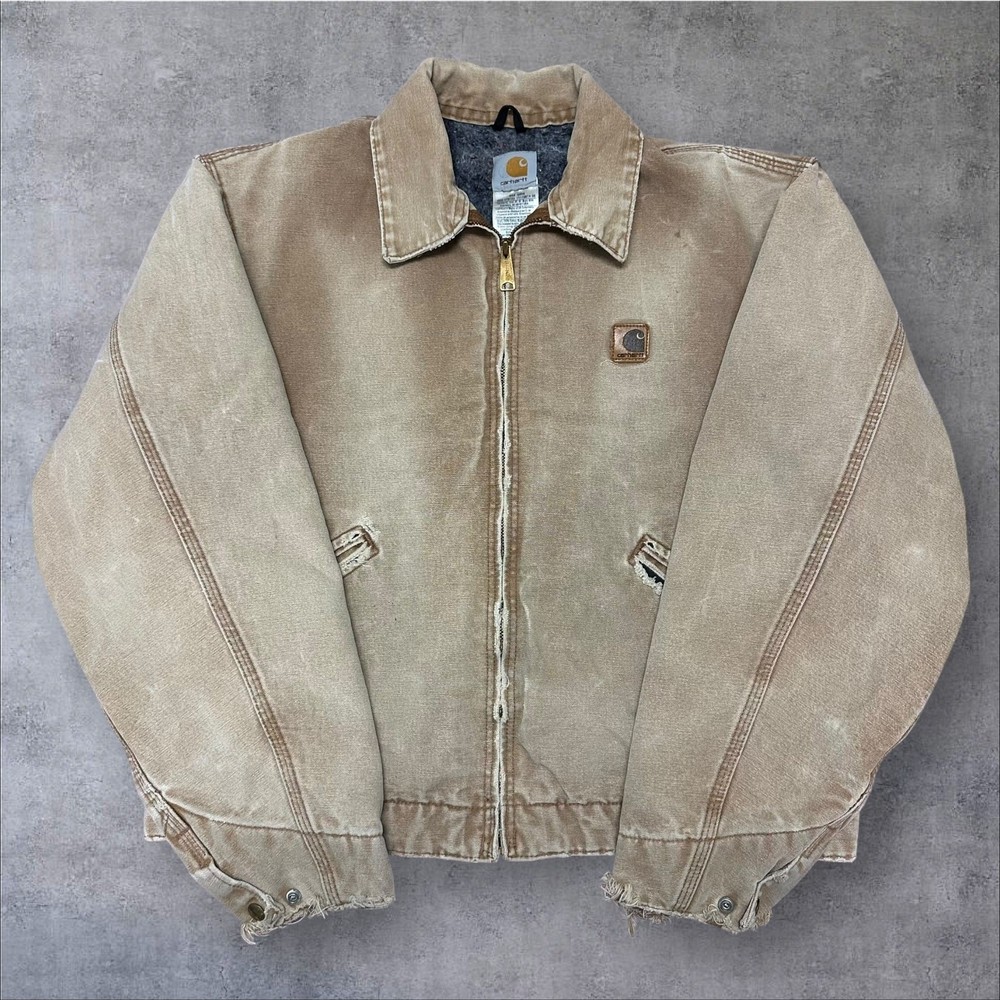 Vintage Y2K Carhartt J146 BRN brown faded Detroit work jacket