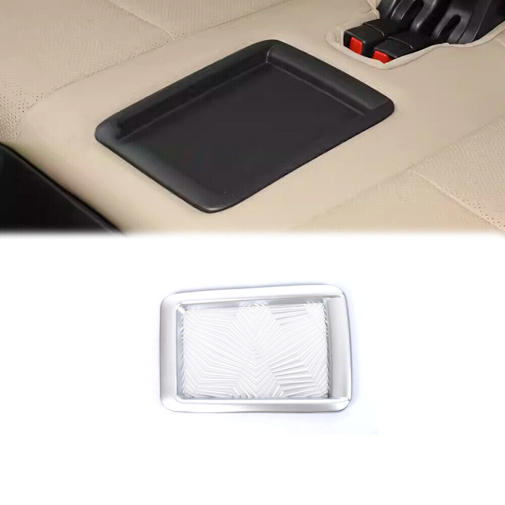 Three rows Middle storage box  Trim For Toyota Prado Land Cruiser Matte Silver