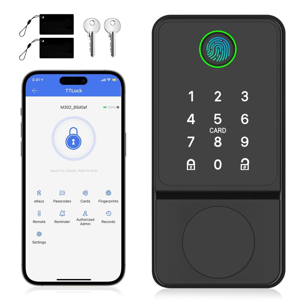 Smart Fingerprint Keyless Entry Door Lock with Touchscreen Keypad & App Control  