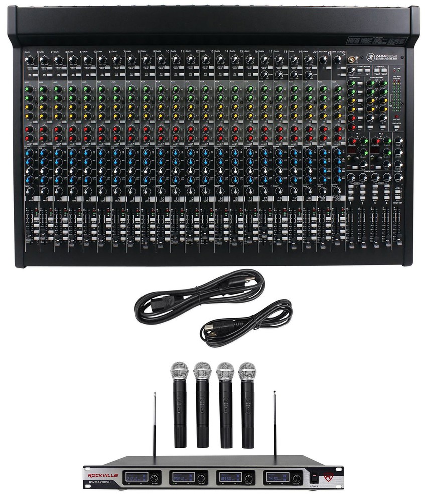 Mackie 2404VLZ4 24-channel 4-Bus FX Mixer w/ USB+(4) Wireless Mics 2404-VLZ4