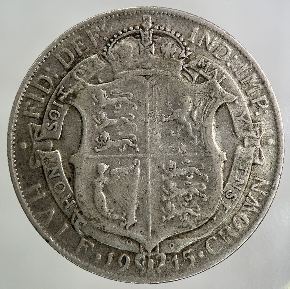 George V 1915 Silver Half Crown Coin | Fine Collectible Condition