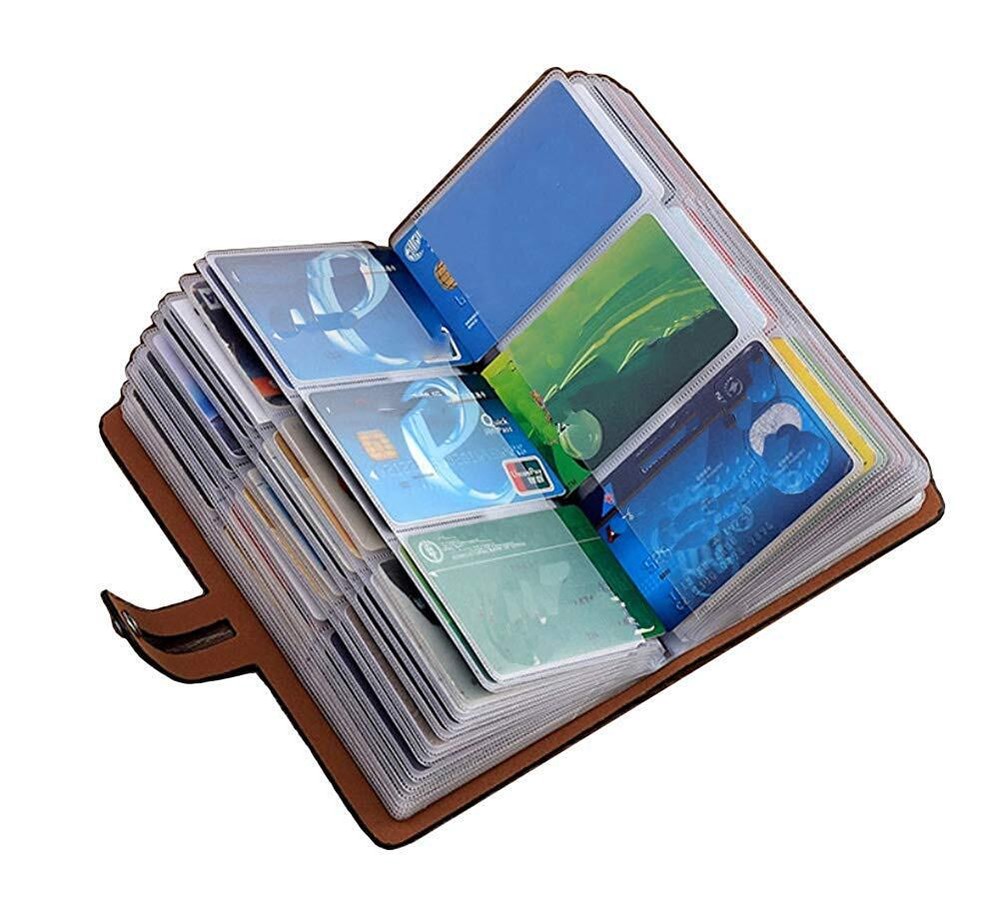 RFID Blocking Leather Business Card Holder for Women & Men - 96 Slots-image