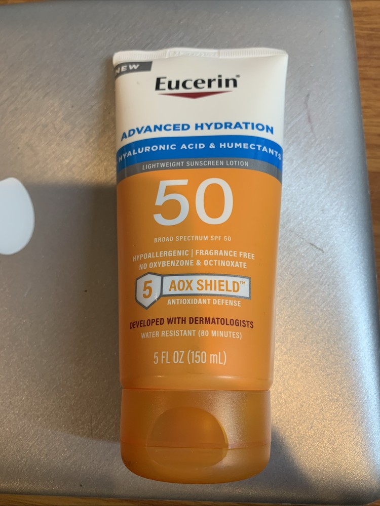 Eucerin Advanced Hydration SPF50 Lightweight Sunscreen Lotion 5oz Unsealed