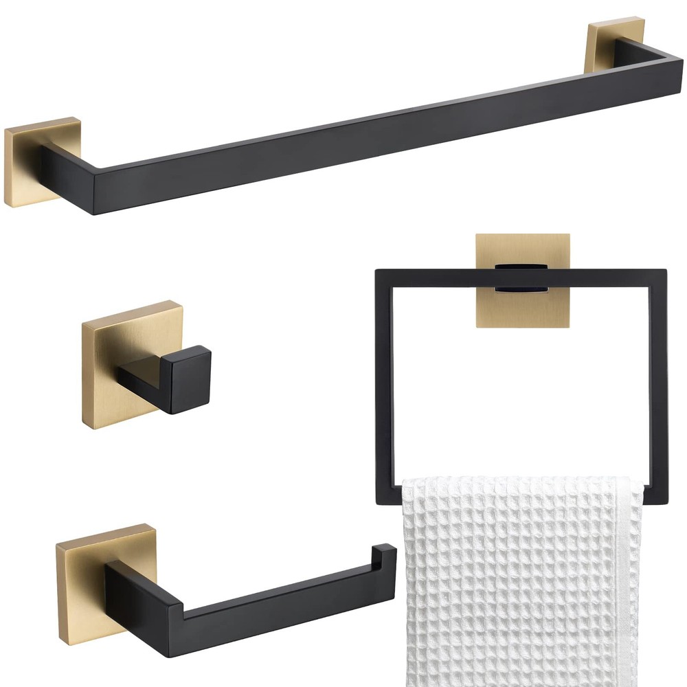 Bathroom Towel Bar Holder Sets Black And Gold 4piece Bathroom Hardware Set Stain