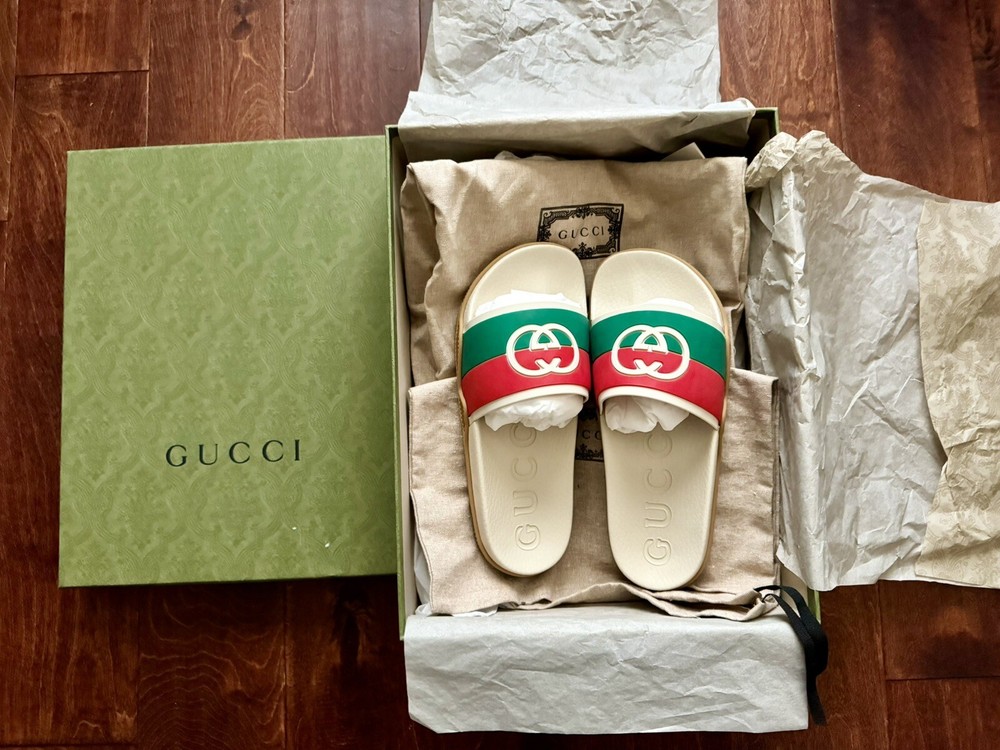 GUCCI Mens Slide Sandals Size 6 100% Authentic Brand New