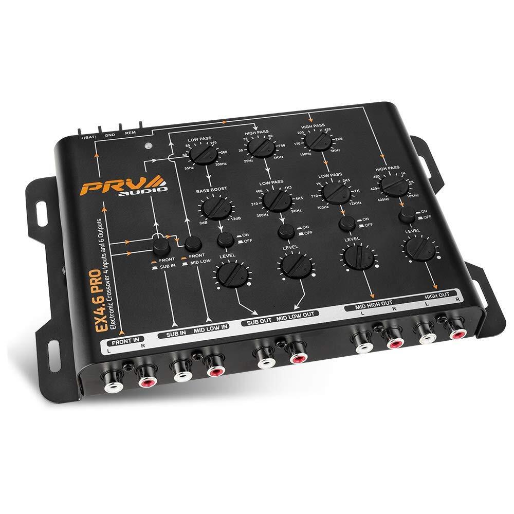 Crossover Car Audio EX4.6 PRO 4 Way or 3 Way Electronic Crossover 9 Volts, 4 ...