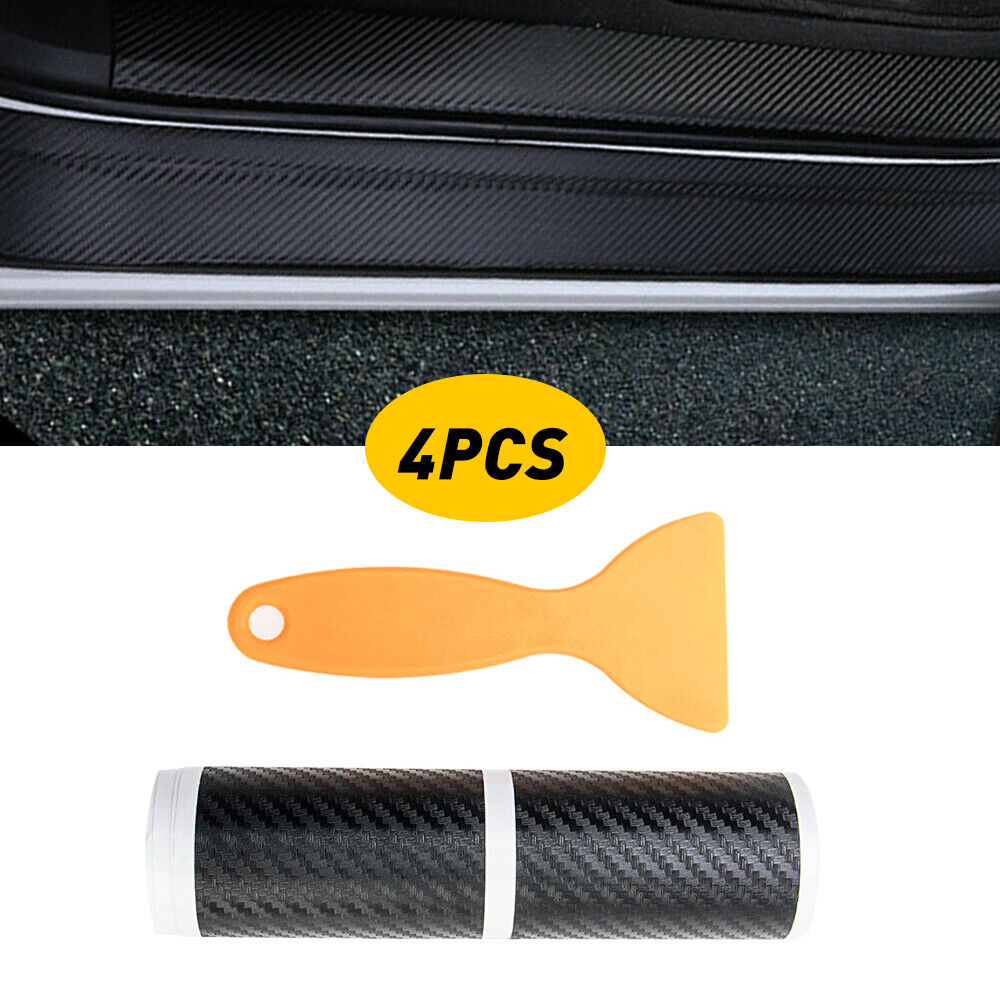 4x Accessories Car Fiber Carbon Scuff Plate Sill 5D Door Sticker Protector 2020