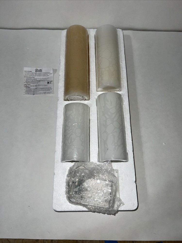 CANDLE IMPRESSIONS CLASSIC 4 PIECE FLAMELESS CANDLE SET BATTERY OPERATED NEW