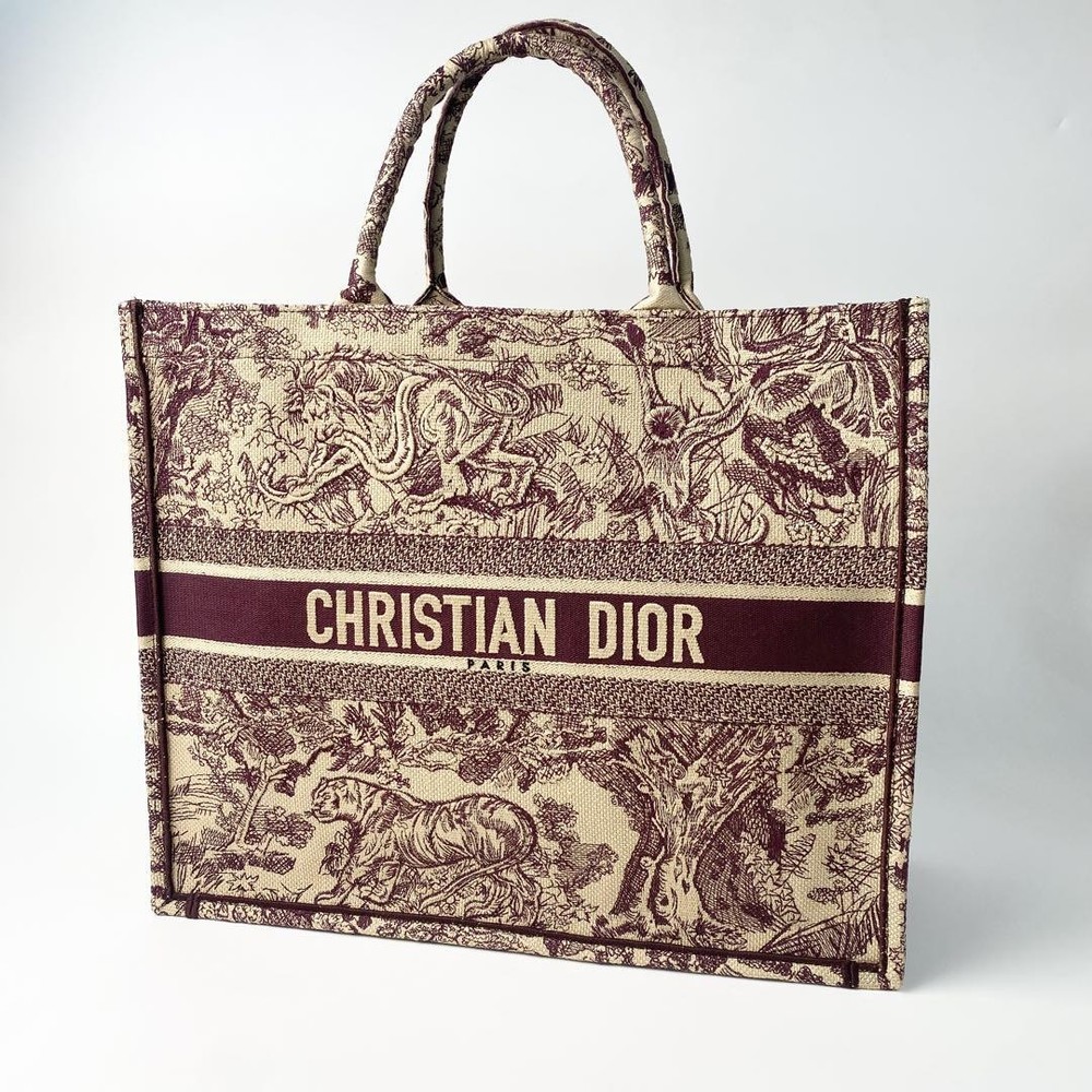 Dior Book Tote Bag in Signature Canvas with Embroidered Logo