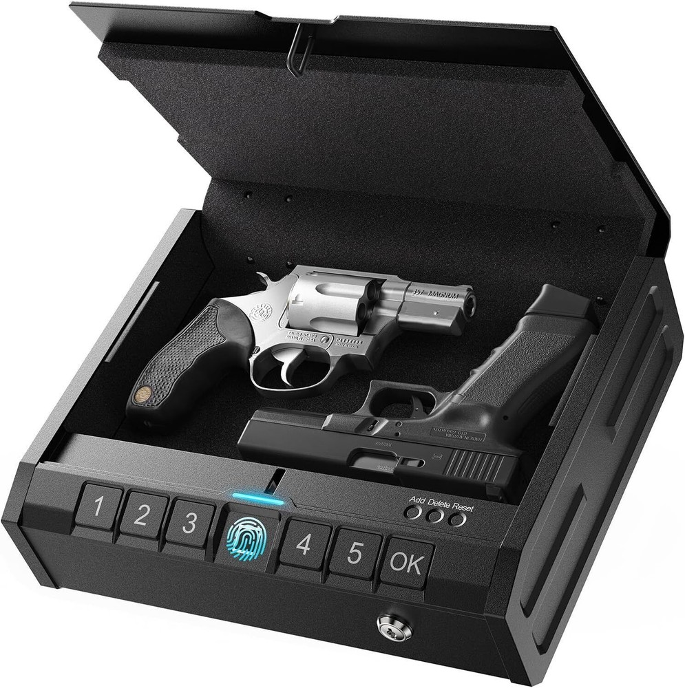 Biometric Gun Safe for Pistols Handgun Quick-Access Firearm Safety Device Home-image