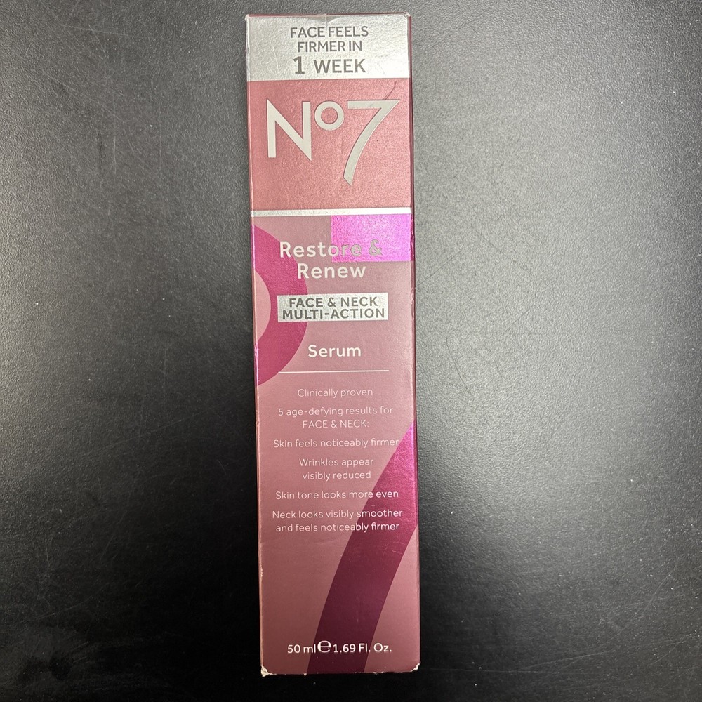 No7 Face & Neck Multi Action Restore And Renew Serum - 1.69oz